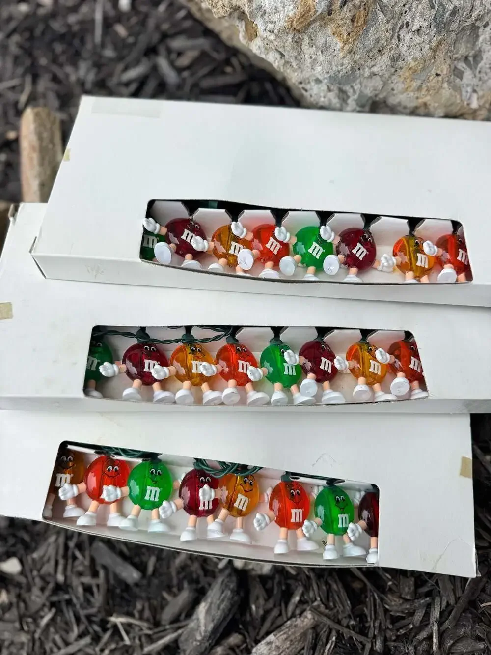 Vtg M&M's 20 Happy Lights Holiday Christmas Party Garlands Tested Works! 1990s